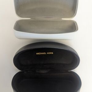 2 Michael Kors Hard Shell Replacement Sunglass Case White & Brown